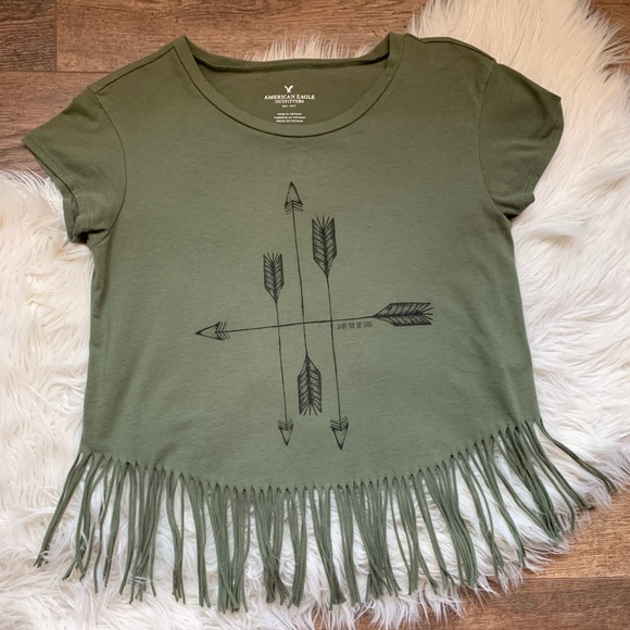 Crop Fringed Tee - Picture 2 of 7